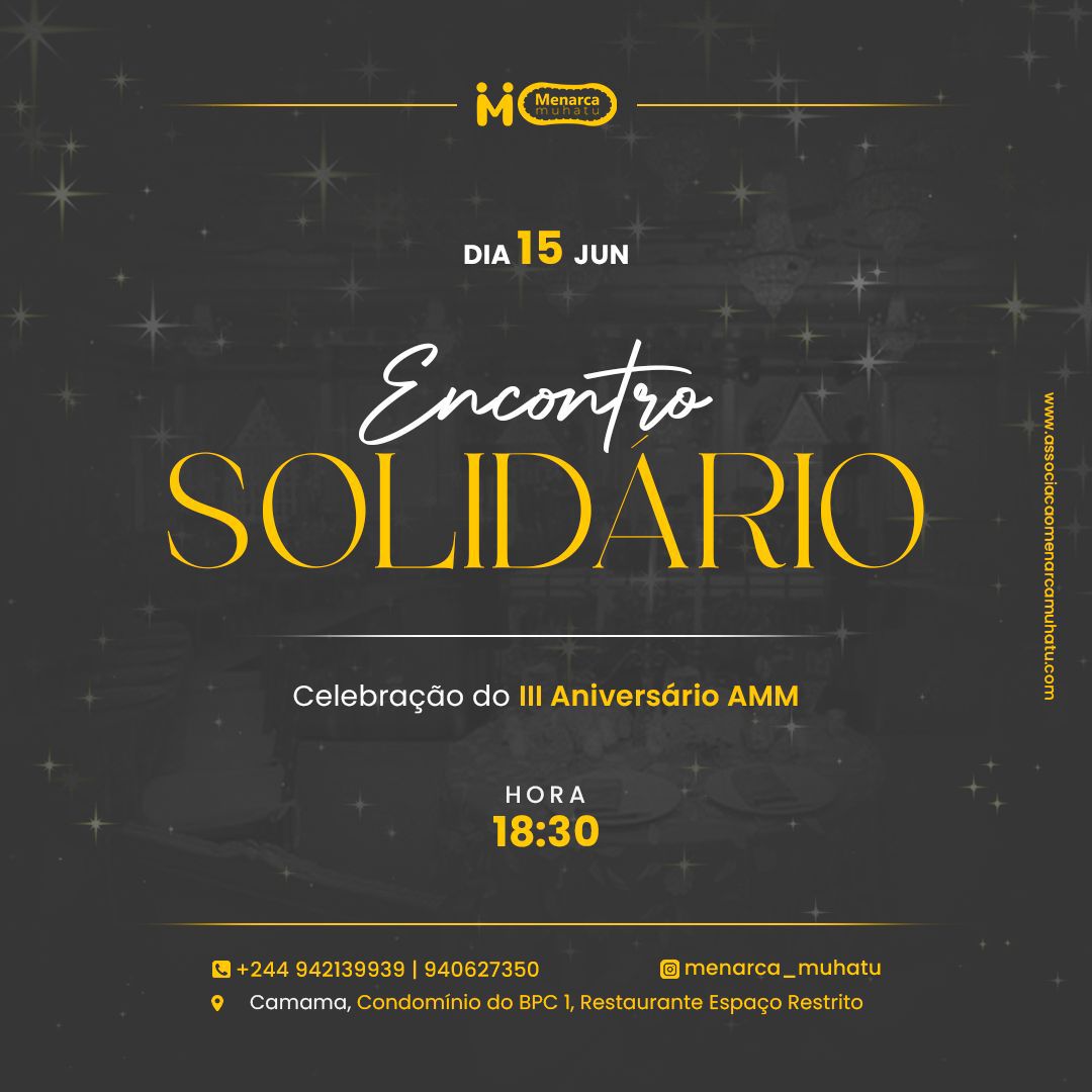 Associação Menarca Muhatu celebra 3º ano de existência no combate à pobreza menstrual